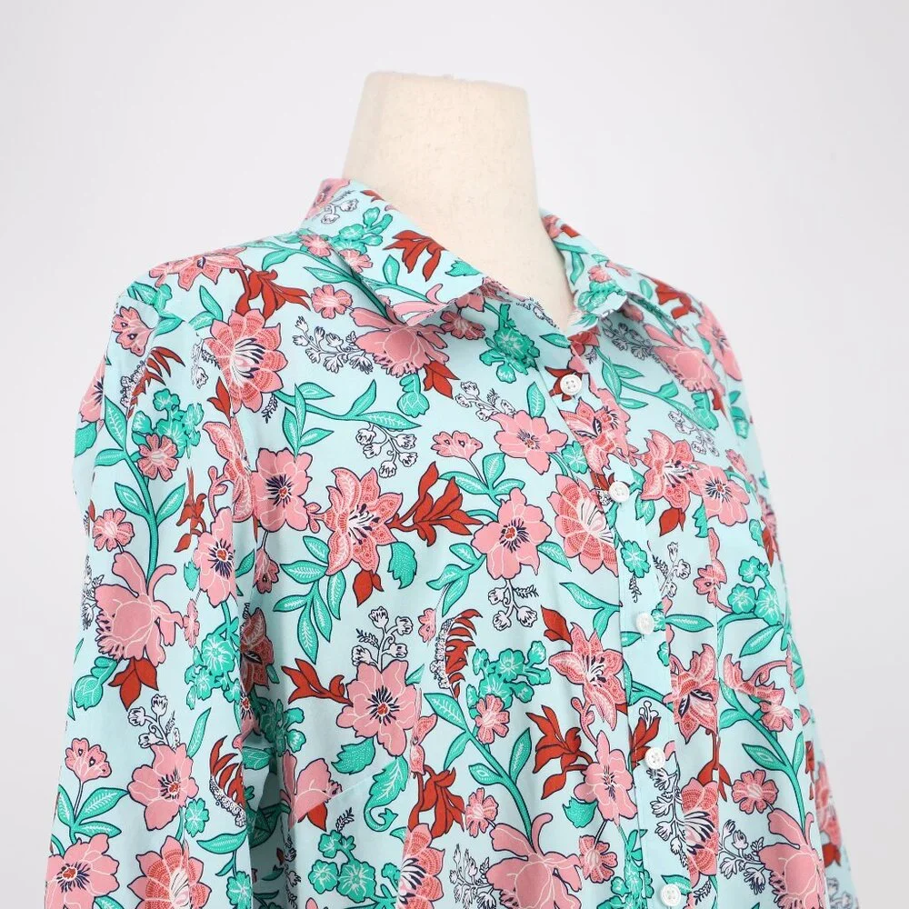 LANDS' END Set of 2 Women's No-Iron Supima Cotton Button Down Shirt Size 24W - Picture 6 of 9